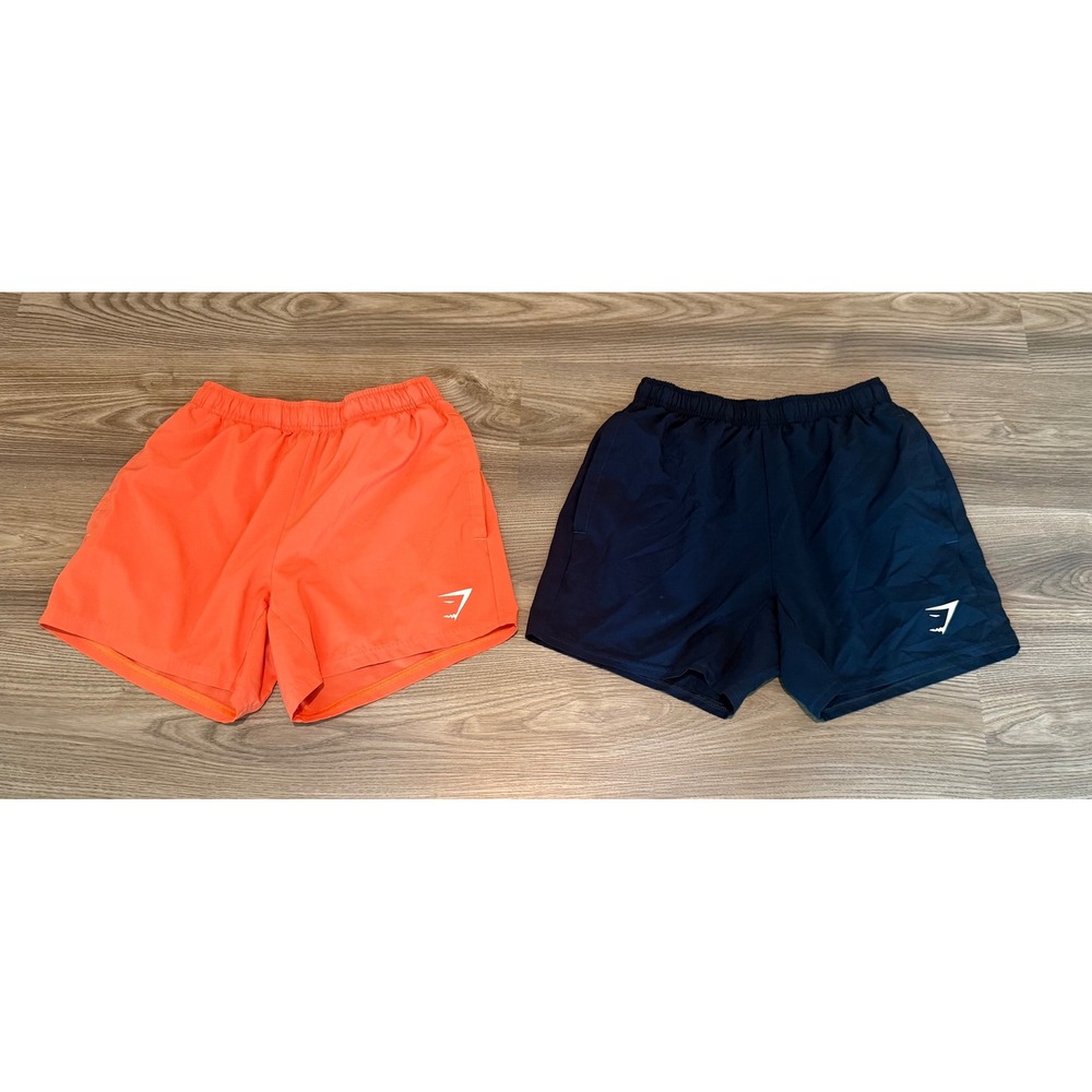 Gymshark Arrival Shorts lot of 2 Men's size XS Navy & Orange 5" Pockets